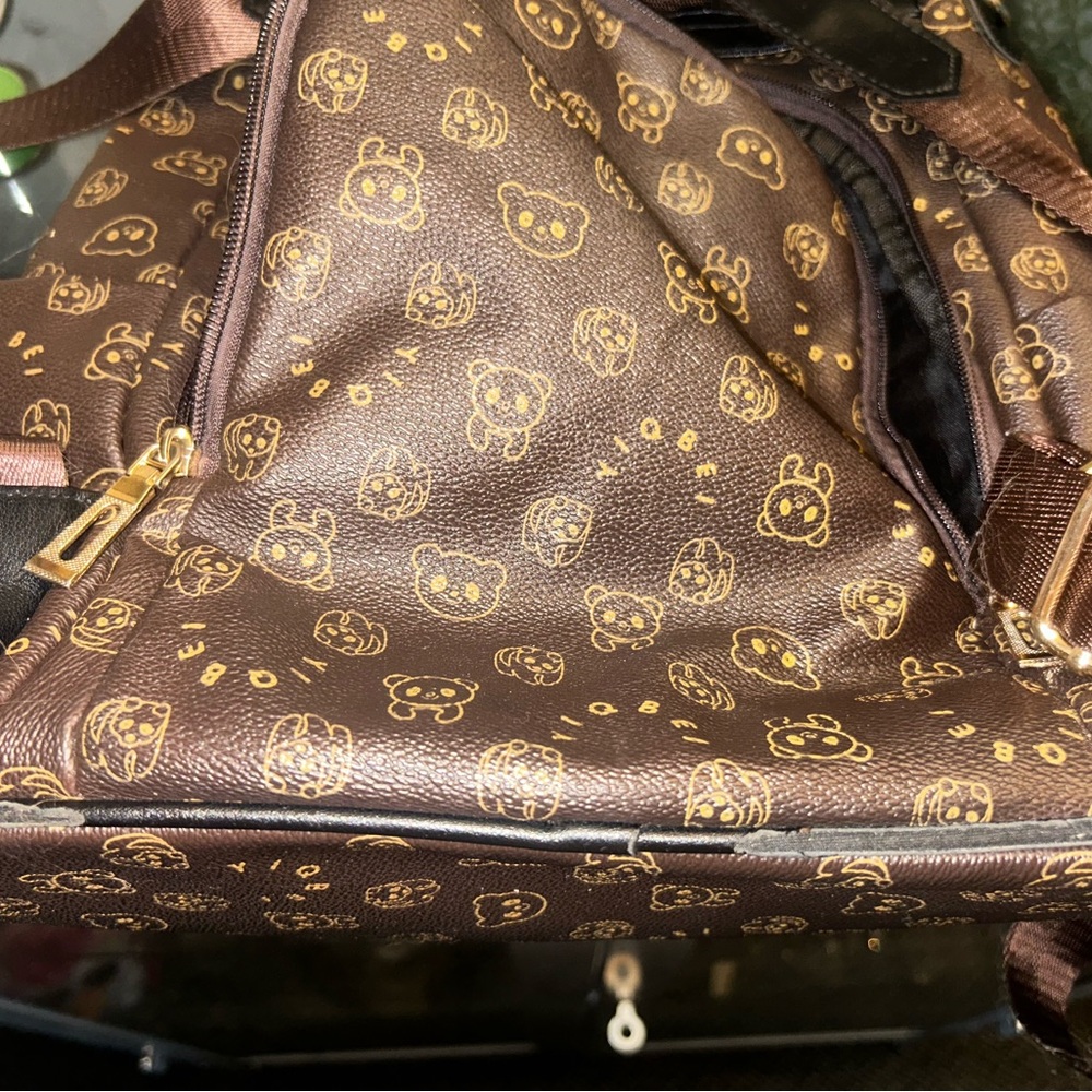 Brown Patterned Women's Backpack - image 7